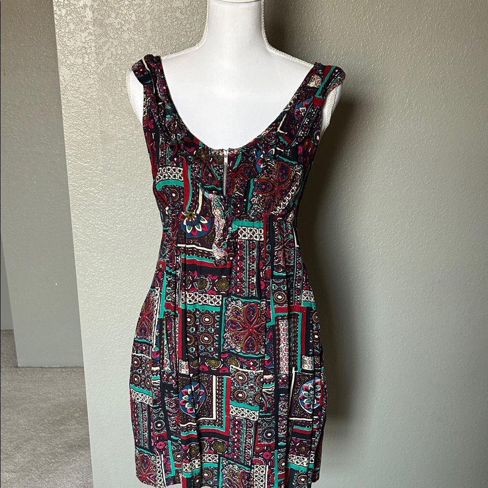 Fire Los Angeles Multicolor Geometric Mini Dress